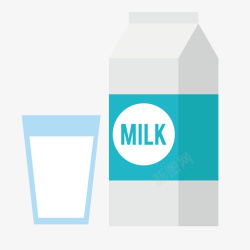 灰色扁平化牛奶元素素材