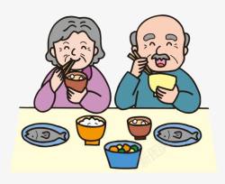 慈祥奶奶吃饭的爷爷奶奶高清图片