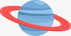 天文现象渐变蓝色红色环土星高清图片