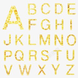 金色五角星英文字母表素材