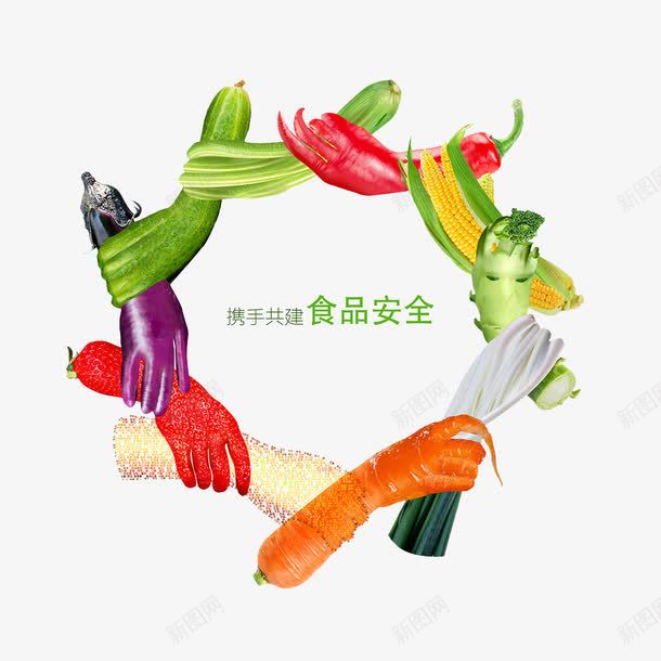 食品安全公益png免抠素材_88icon https://88icon.com png图片素材 免费png素材 携手共建食品安全 玉米 胡萝卜 茄子 蔬菜 辣椒 黄瓜