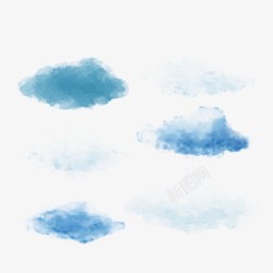 水彩天气淡水彩云朵图标高清图片