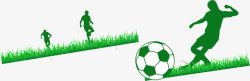 欧洲杯世界杯绿色剪影比赛踢足球奔跑素材