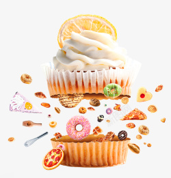 创意奶油蛋糕蛋糕甜甜圈高清图片