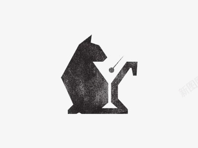 几何拼图猫咪图标图标