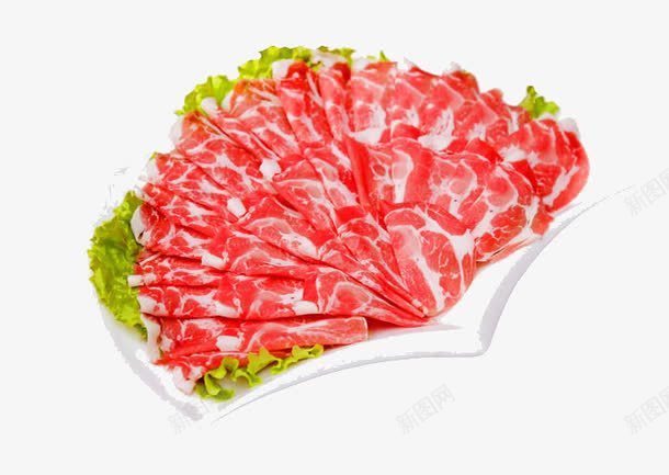 羊肉片png免抠素材_88icon https://88icon.com 开胃 生菜叶 羊肉片 色泽亮丽 饱满