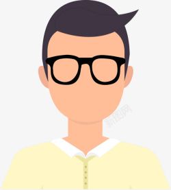 卡通戴眼镜的男子素材