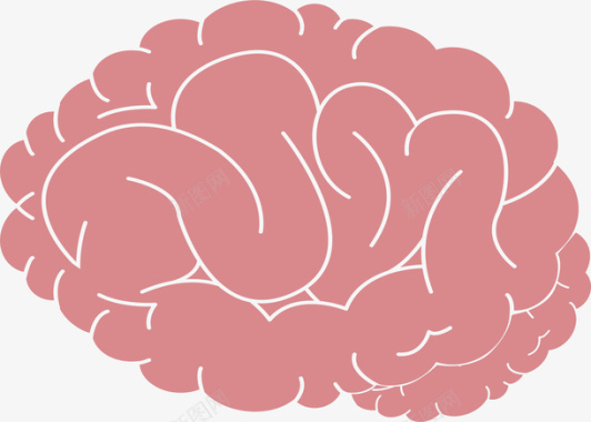 简约卡通粉色脑子标图标图标