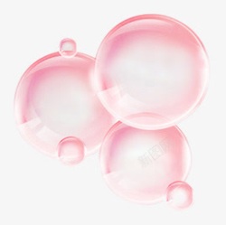 粉红色创业元素质感气泡素材