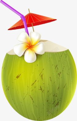 椰子味饮品卡通椰子汁高清图片