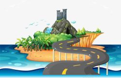 彩色道路奇幻岛的背景高清图片