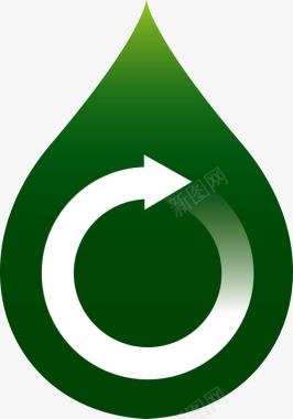 动态水滴绿色水滴图标图标