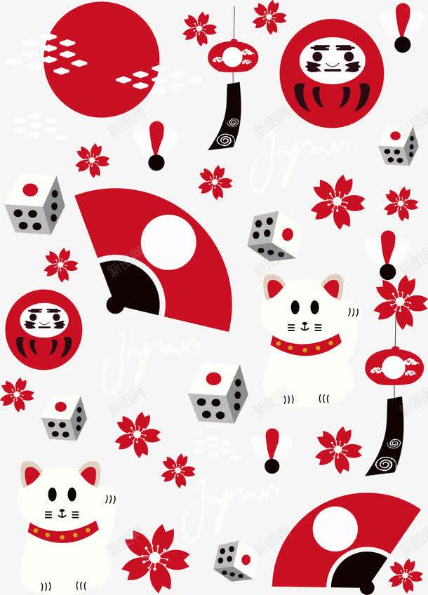 日本装饰品风格png免抠素材_88icon https://88icon.com 创意感 无缝背景 日式风格 日本传统 日本背景 符号 红色 装饰