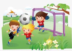 彩色的足球儿童卡通矢量图高清图片