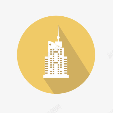 日本风楼房欧式建筑图标图标