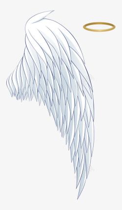 白色天使翅膀和光环素材