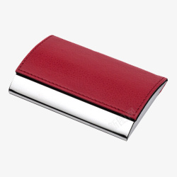 红色皮革背景红色皮革金属商务名片夹名片盒便高清图片