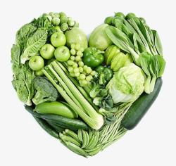 爱心型绿色蔬菜素材