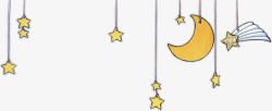 扁平化星星挂件黄色卡通月亮星星挂饰高清图片