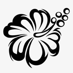 花角黑白花卉手绘花纹高清图片