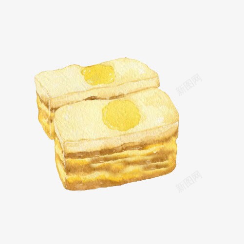 鸡蛋糕手绘画片png免抠素材_88icon https://88icon.com 手绘美食 蛋糕 零食 鸡蛋味 黄色