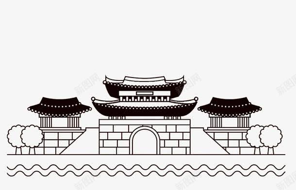 手绘黑色线条古建筑png免抠素材_88icon https://88icon.com 古代建筑 古建筑手绘图 古风 建筑 手绘 手绘古建 波纹线 线条 黑色