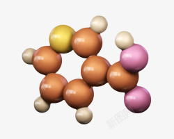 红色B红色维生素B3分子形状高清图片