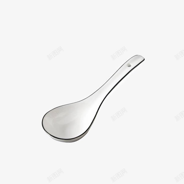 长柄勺子陶瓷勺创意纯白色png免抠素材_88icon https://88icon.com 产品实物 大汤勺 白色勺子 骨瓷餐具