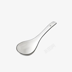 长柄勺子陶瓷勺创意纯白色素材