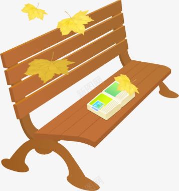 长椅PNG图片卡通装饰公园长椅图标图标