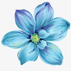 蓝色手绘花卉背景素材
