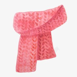 粉红色围巾粉红色编制围巾手绘水彩小清新动高清图片