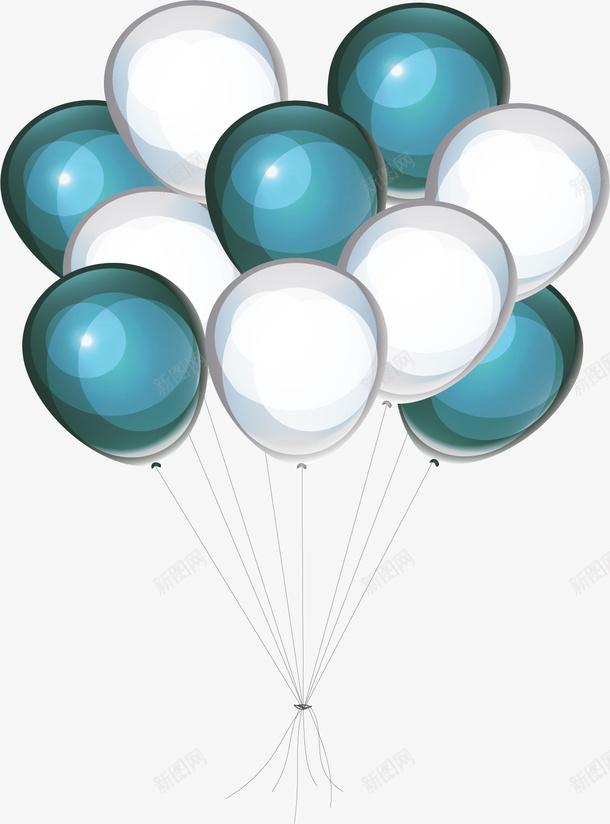 墨绿色节日气球束矢量图ai免抠素材_88icon https://88icon.com 儿童节 墨绿气球 气球 气球束 白色气球 矢量png 矢量图