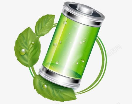 绿色环保锂电池png免抠素材_88icon https://88icon.com 手绘电池 环保 绿色 锂电池