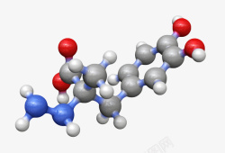 三维排列灰色帕金森病药物卡比多巴分子形高清图片
