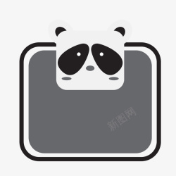 熊猫头像边框装饰矢量图素材