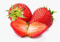 新鲜的草莓水果素材