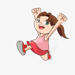 跑步的女孩举起双手奔跑的女孩高清图片