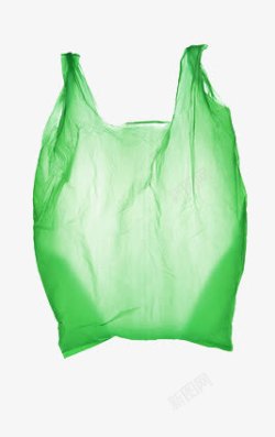 一只绿色的塑料袋垃圾袋素材