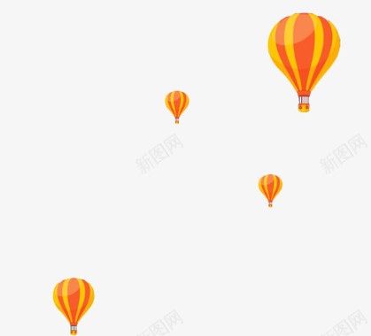 庆典气球扁平化热气球上图标图标