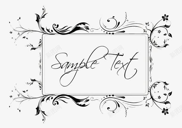 黑色飘逸边框png免抠素材_88icon https://88icon.com 书画边框 卷边框 欧式风格 欧美风格 画框 黑色飘逸