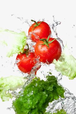 水中蔬菜水中的西红柿高清图片