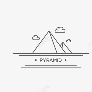 甲米岛景点手绘金字塔简笔画图标图标