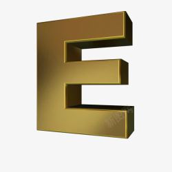 晶格立体字母E金属字母E高清图片