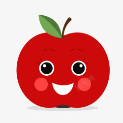 红色苹果可爱表情素材