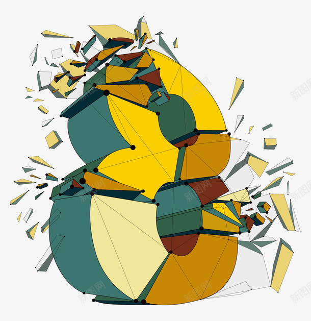 卡通彩色拼接数字8png免抠素材_88icon https://88icon.com 8 创意 卡通 崩块 崩塌的 彩色拼接数字 简图