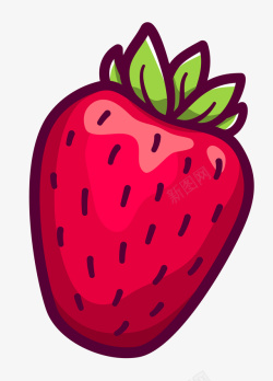 彩色手绘草莓食物元素矢量图素材