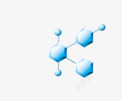 小分子蓝色小分子结构高清图片