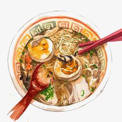 卡通水彩筷子篓水彩食物高清图片