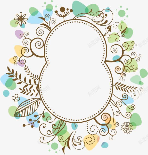 创意植物边框图png免抠素材_88icon https://88icon.com 几何图形 卡通手绘 叶子 底纹 植物 水彩 绿色 边框